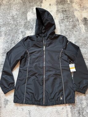 Women’s Spyder Black Hooded Zippered Sport Jacket